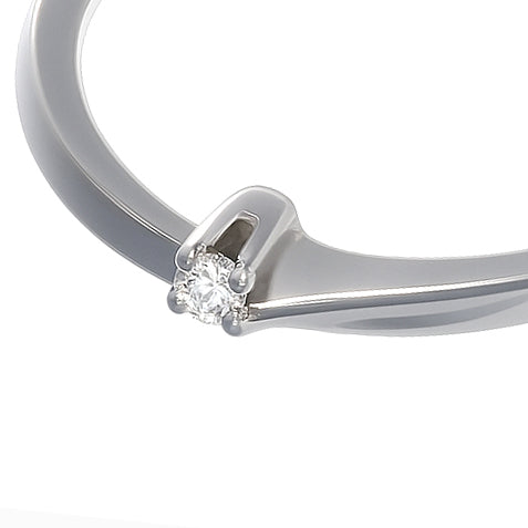 Anello - 18 carati Oro bianco - 0.03ct. tw. Diamante (Naturale)