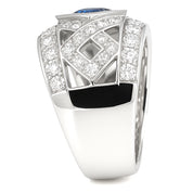 Anello - 18 carati Oro bianco - 2.61ct. tw. Zaffiro - Diamante