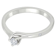Anello - 18 carati Oro bianco - 0.08ct. tw. Diamante (Naturale)