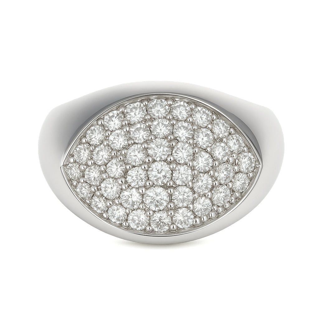 Anello - 18 carati Oro bianco - 0.74ct. tw. Diamante (Naturale)