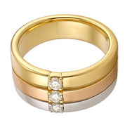 Anello - 18 carati Oro bianco, Oro giallo, Oro rosa - 0.18ct. tw. Diamante (Naturale)