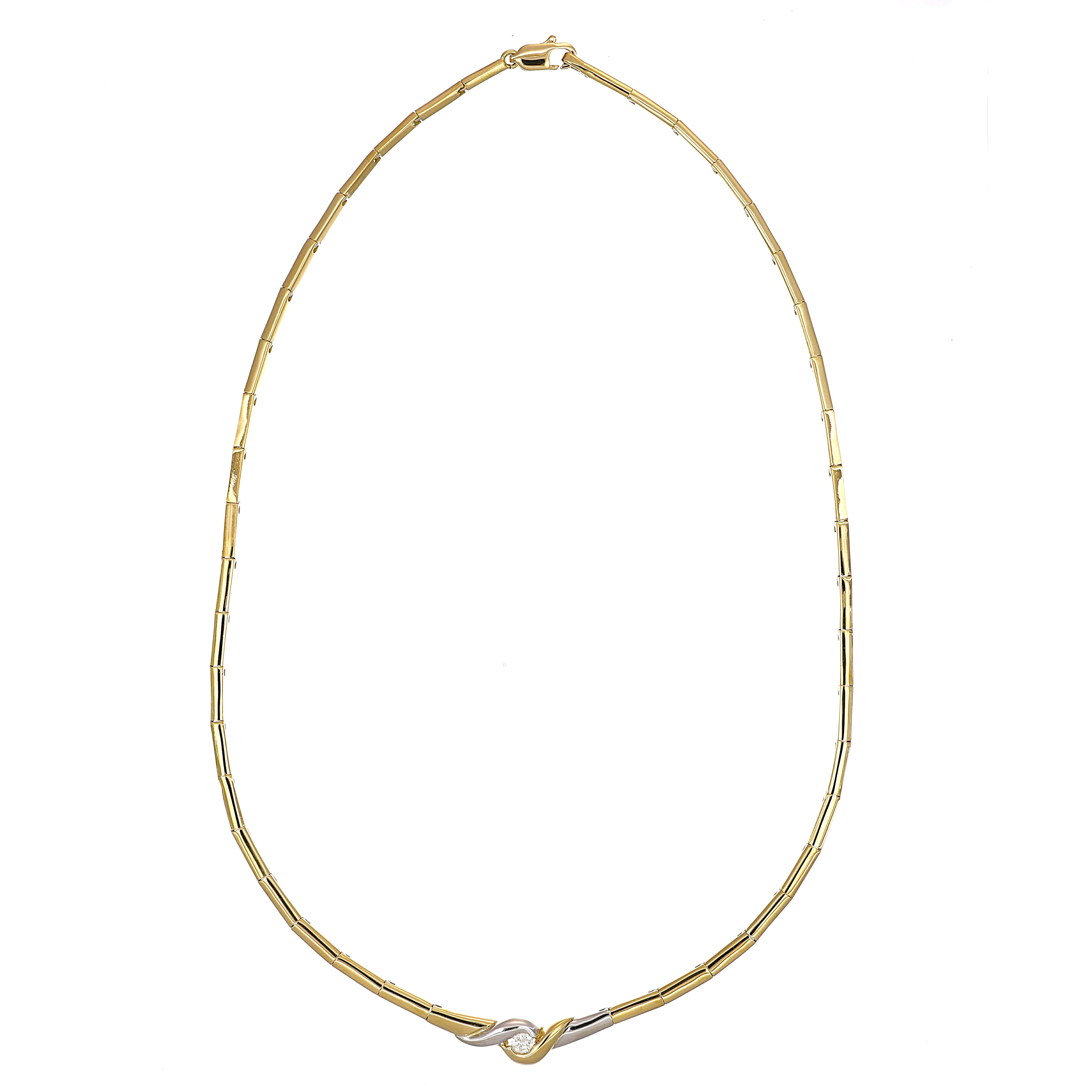 Collana con ciondolo - 18 carati Oro bianco, Oro giallo - 0.16ct. tw. Diamante (Naturale)