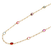 Collana in Oro Giallo 18 carati - zirconi