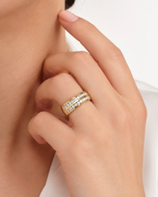Anello - 18 carati Oro bianco, Oro giallo - 0.81ct. tw. Diamante (Naturale) - Made in Italy - Handmade