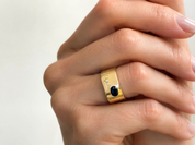 Anello - 18 carati Oro giallo - 0.545ct. tw. Zaffiro - Diamante - Made in Italy - Handmade