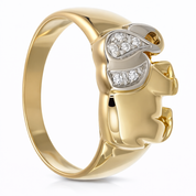 Anello - 18 carati Oro giallo, Oro bianco Diamante (Naturale)