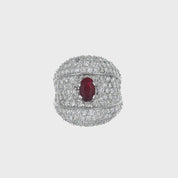 Anello - 18 carati Oro bianco - 2.55ct. tw. Diamante (Naturale) - Rubino