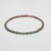 Bracciale - 18 carati Oro rosa - 5.90ct. tw. Smeraldo - Diamante