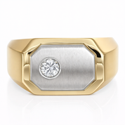Anello - 18 carati Oro giallo, Oro bianco - 0.15ct. tw. Diamante (Naturale)