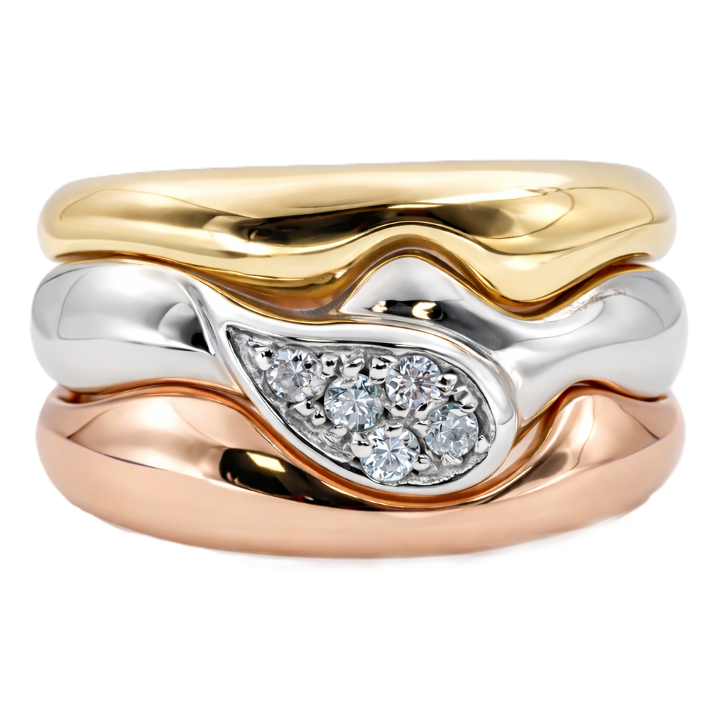 Anello - 18 carati Oro bianco, Oro giallo, Oro rosa - 0.25ct. tw. Diamante (Naturale)