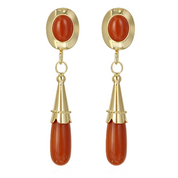 Orecchini - 18 carati Oro giallo - 15ct. tw. Corallo