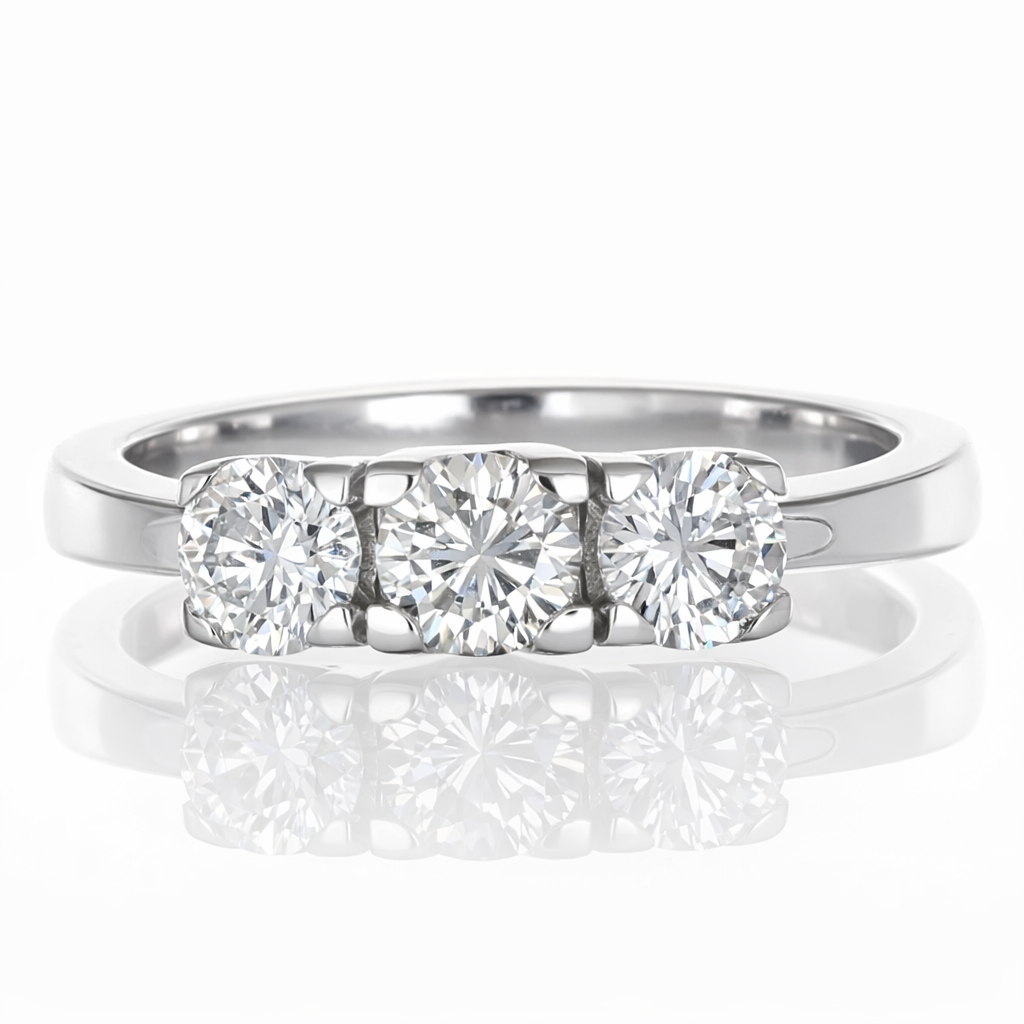 Anello - 18 carati Oro bianco - 0.75ct. tw. Diamante (Naturale)