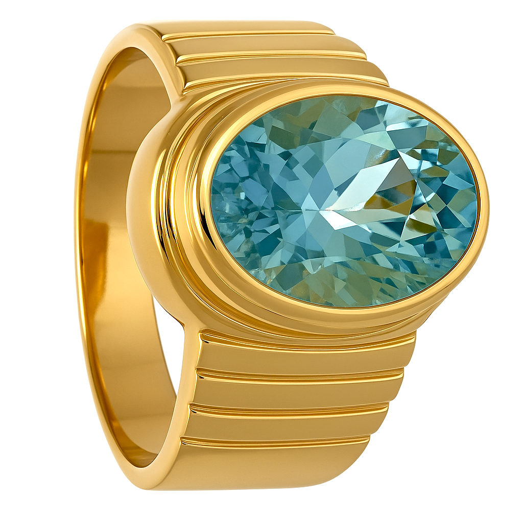Anello - 18 carati Oro giallo - 5.00ct. tw. Topazio
