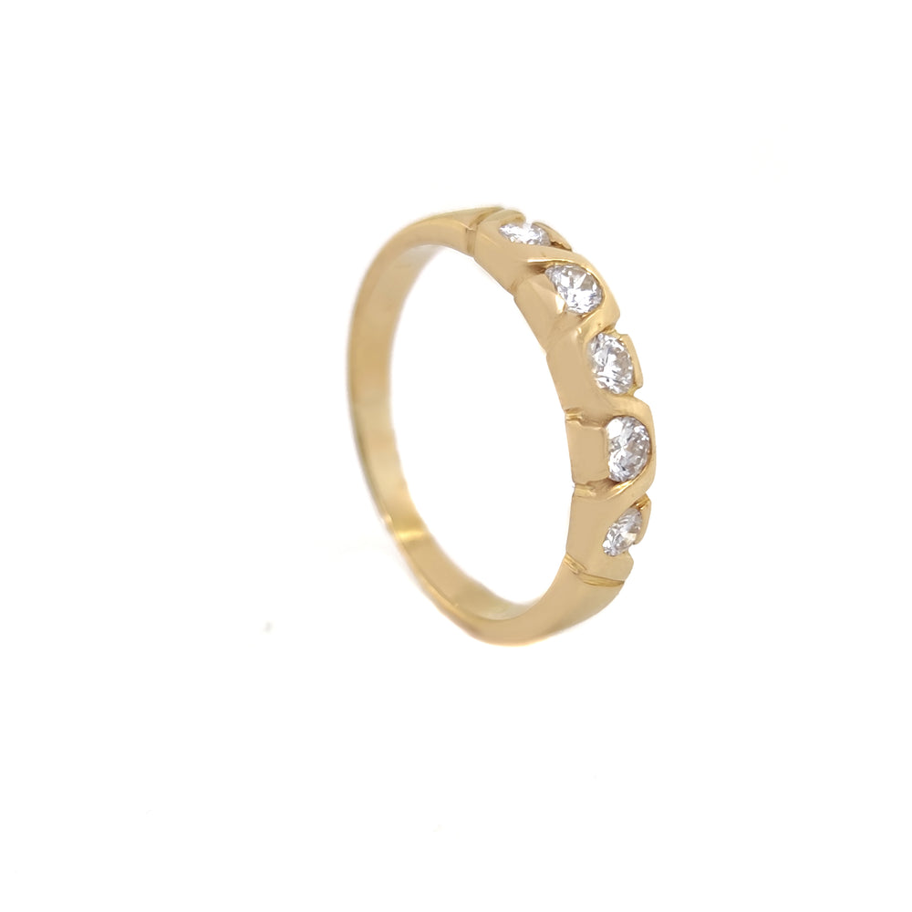 Anello - 18 carati Oro giallo - 0.32 ct. Diamante (Naturale)