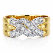 Anello - 18 carati Oro giallo, Oro bianco Diamante (Naturale)