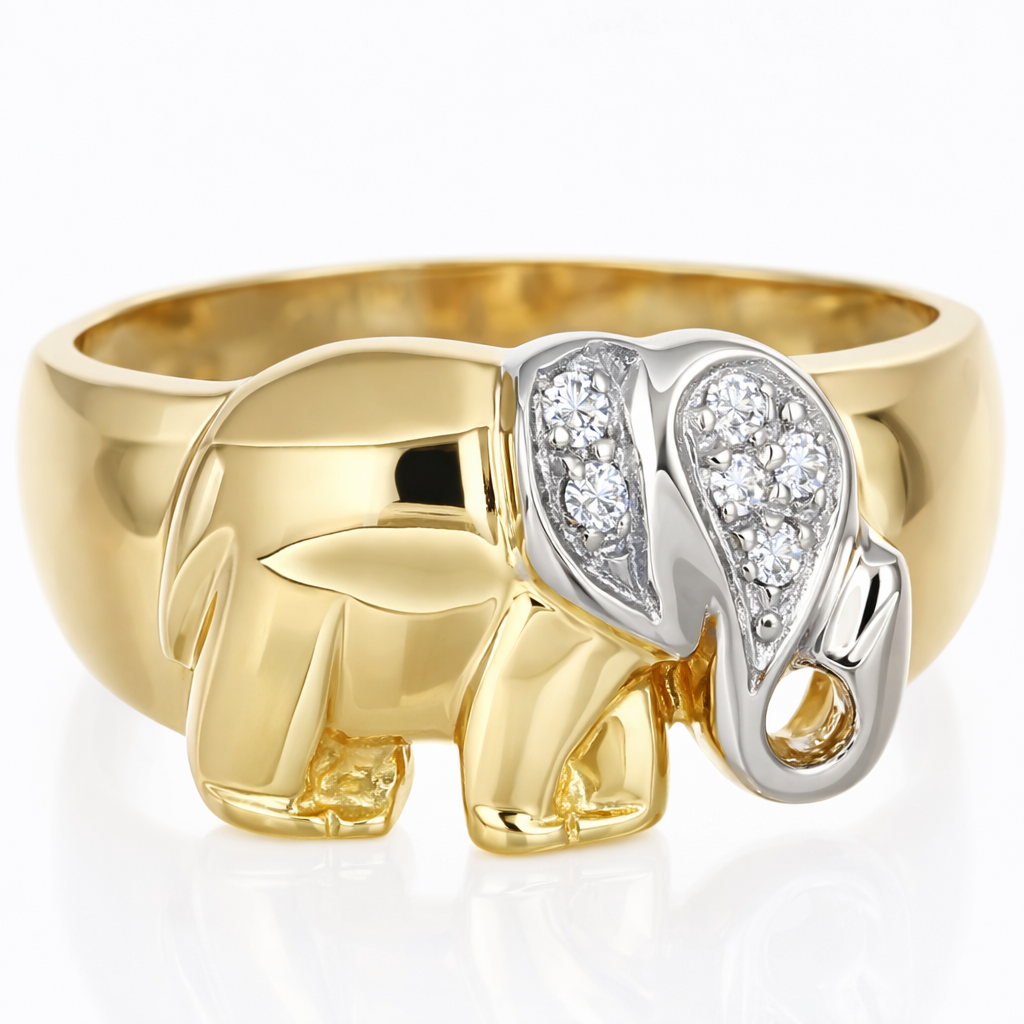 Anello - 18 carati Oro giallo, Oro bianco Diamante (Naturale)