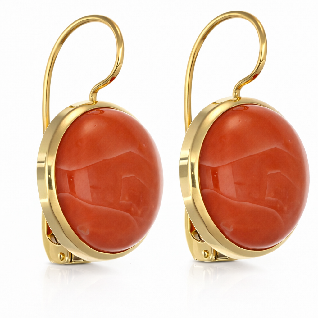 Orecchini - 18 carati Oro giallo Corallo