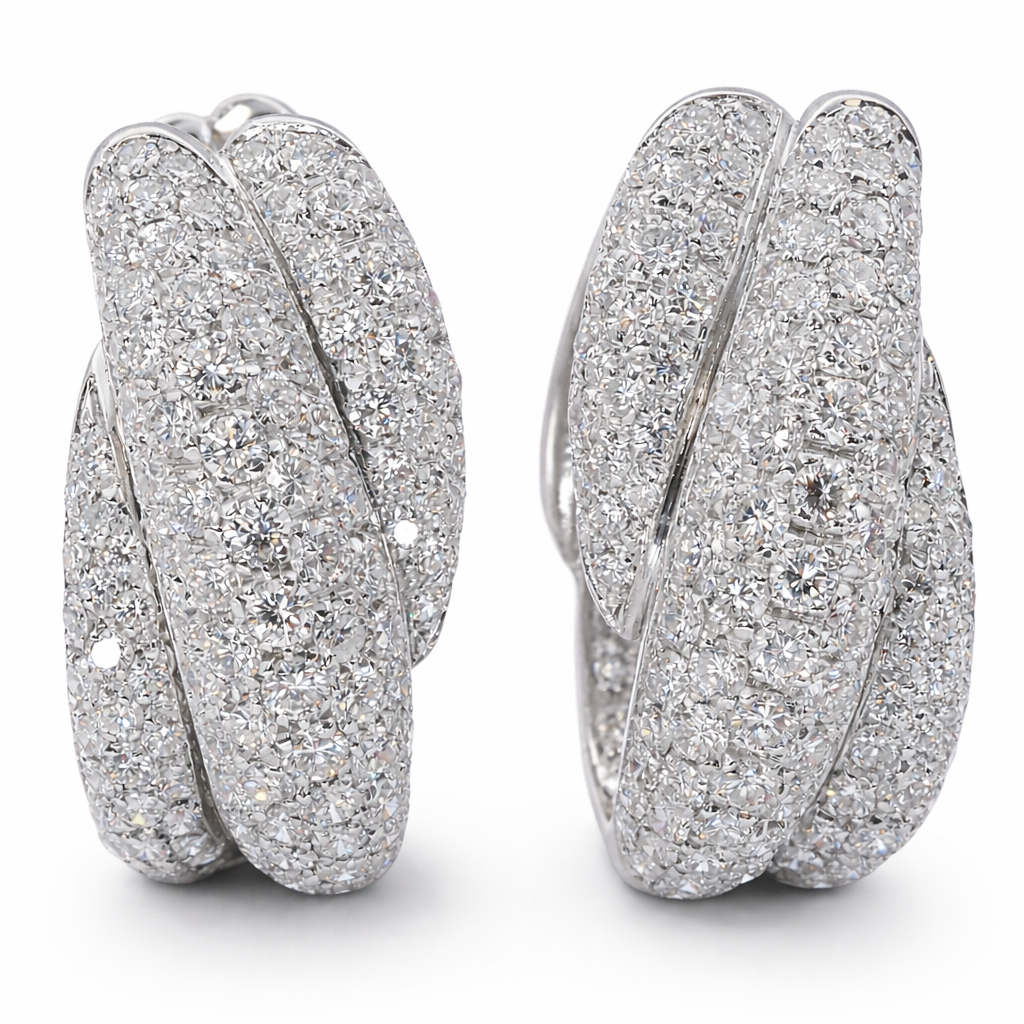 Orecchini - 18 carati Oro bianco - 4.80ct. tw. Diamante (Naturale)