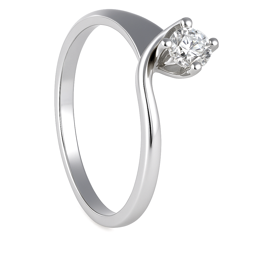 Anello - 18 carati Oro bianco - 0.17ct. tw. Diamante (Naturale)