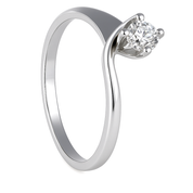 Anello - 18 carati Oro bianco - 0.17ct. tw. Diamante (Naturale)