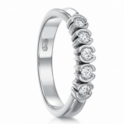 Anello - 18 carati Oro bianco Diamante (Naturale)