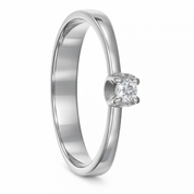 Anello - 18 carati Oro bianco Diamante (Naturale)