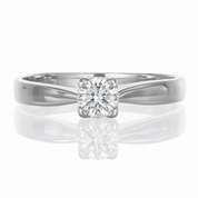 Anello - 18 carati Oro bianco Diamante (Naturale)