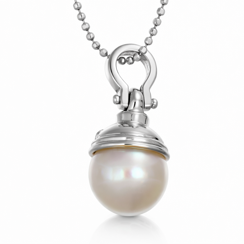 Collana con ciondolo - 18 carati Oro bianco