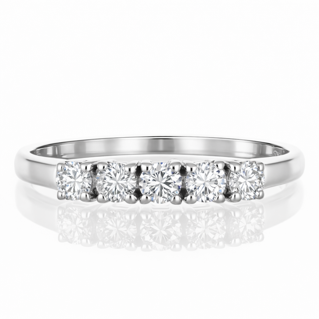 Anello - 18 carati Oro bianco - 0.2ct. tw. Diamante (Naturale)