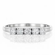Anello - 18 carati Oro bianco - 0.2ct. tw. Diamante (Naturale)