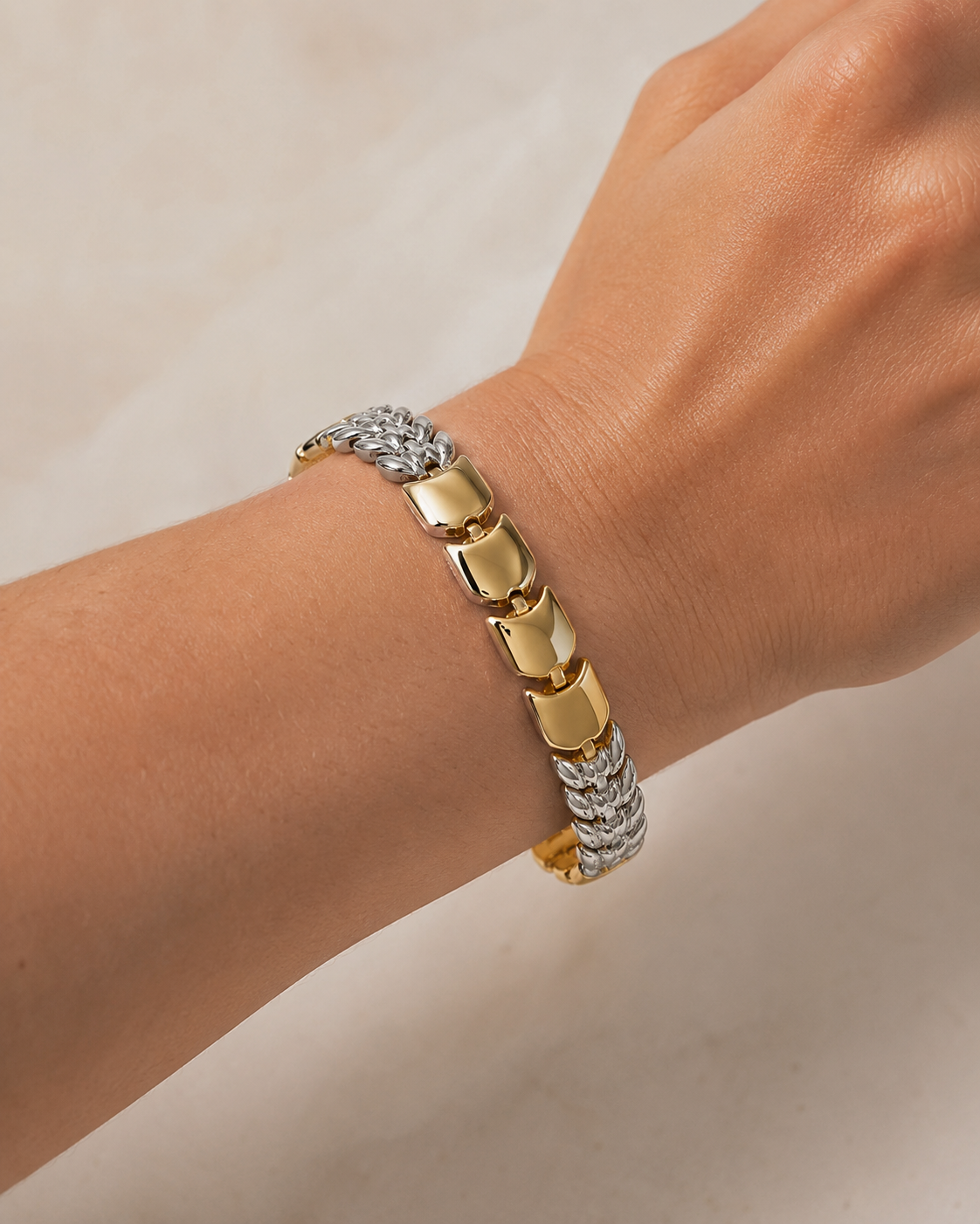 Bracciale - 18 carati Oro giallo, Oro bianco - Made in Italy - Handmade