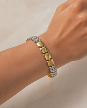 Bracciale - 18 carati Oro giallo, Oro bianco - Made in Italy - Handmade