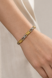 Bracciale - 18 carati Oro giallo, Oro bianco - Made in Italy - Handmade