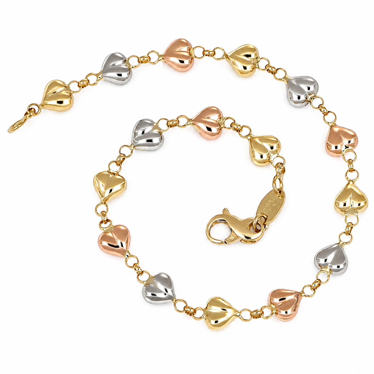 Bracciale - 18 carati Oro giallo, Oro rosa, Oro bianco - Made in Italy - Handmade