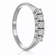 Anello - 18 carati Oro bianco - 0.2ct. tw. Diamante (Naturale)