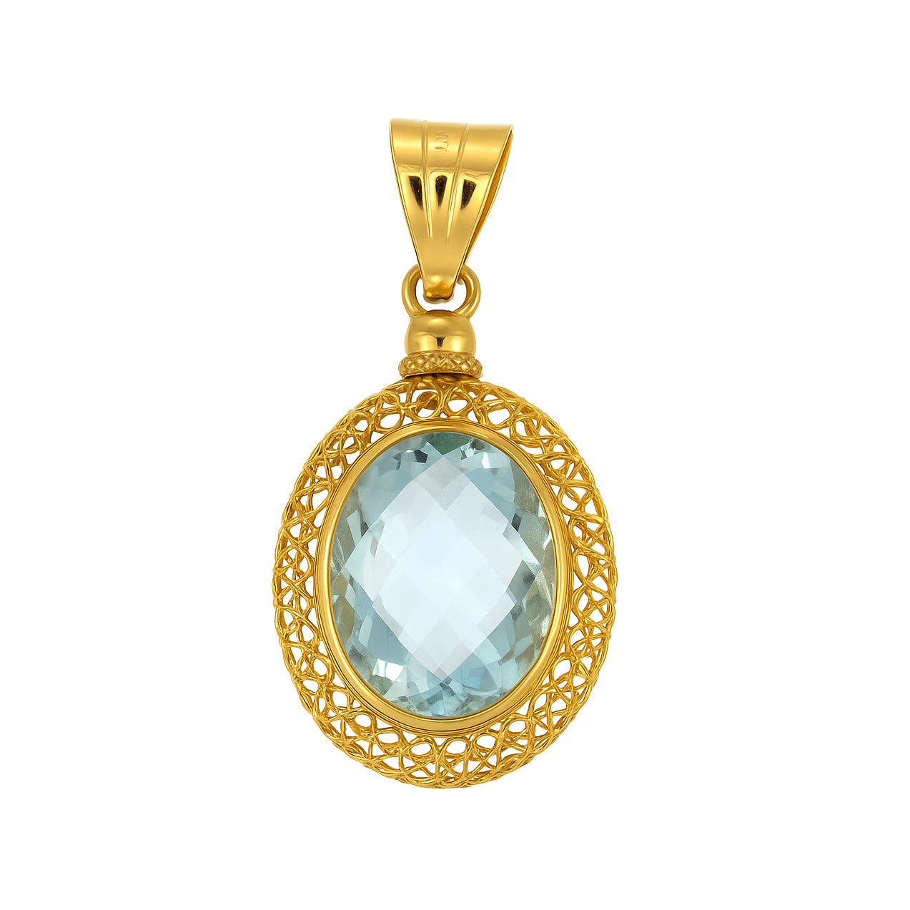 Ciondolo - 18 carati Oro giallo - 2.70ct. tw. Acquamarina