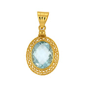 Ciondolo - 18 carati Oro giallo - 2.70ct. tw. Acquamarina