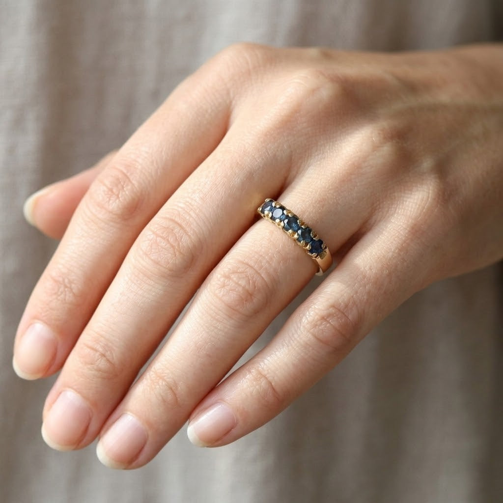 Anello - 18 carati Oro giallo - 0.60ct. tw. Zaffiro