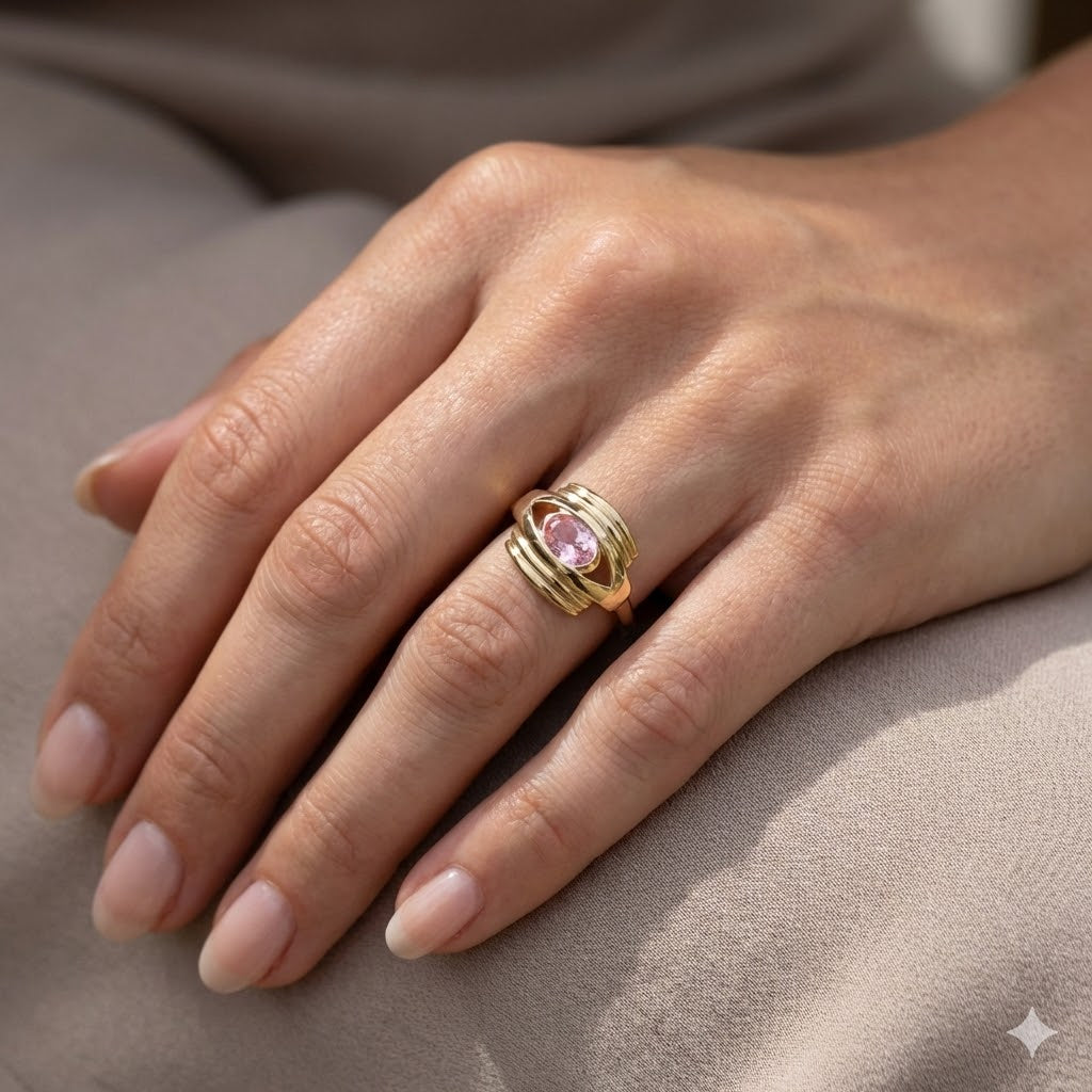 Anello - 18 carati Oro giallo - 1.00ct. tw. Quarzo