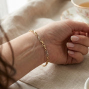 Bracciale da donna in oro giallo e oro bianco 18 carati