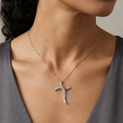 Collana con ciondolo - 18 carati Oro bianco - 0.06ct. tw. Diamante (Naturale)