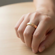 Anello - 18 carati Oro giallo, Oro rosa - 0.12ct. tw. Diamante (Naturale) - Diamante - fedi