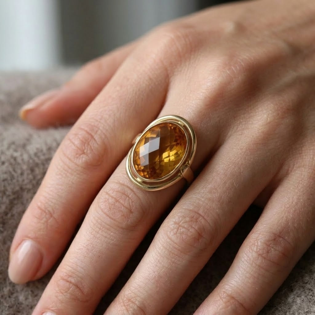Anello - 18 carati Oro giallo - 19.80ct. tw. Topazio