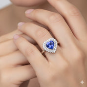 Anello - 18 carati Oro bianco - 2.35ct. tw. Tanzanite - Diamante