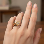 Anello - 18 carati Oro giallo - 0.09ct. tw. Diamante (Naturale)