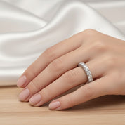 Anello - 18 carati Oro bianco Diamante (Naturale)