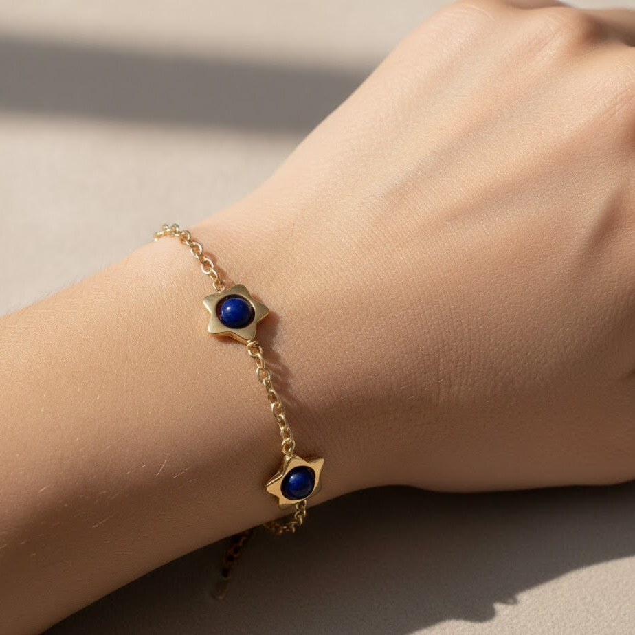 Bracciale - 18 carati Oro giallo Lapislazzuli