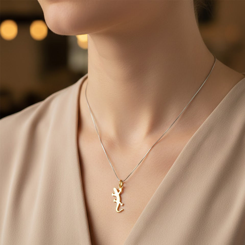 Collana con ciondolo - 18 carati Oro giallo, Oro bianco
