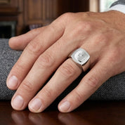 Anello - 18 carati Oro bianco - 0.03ct. tw. Diamante (Naturale)