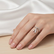 Anello - 18 carati Oro bianco Diamante (Naturale)